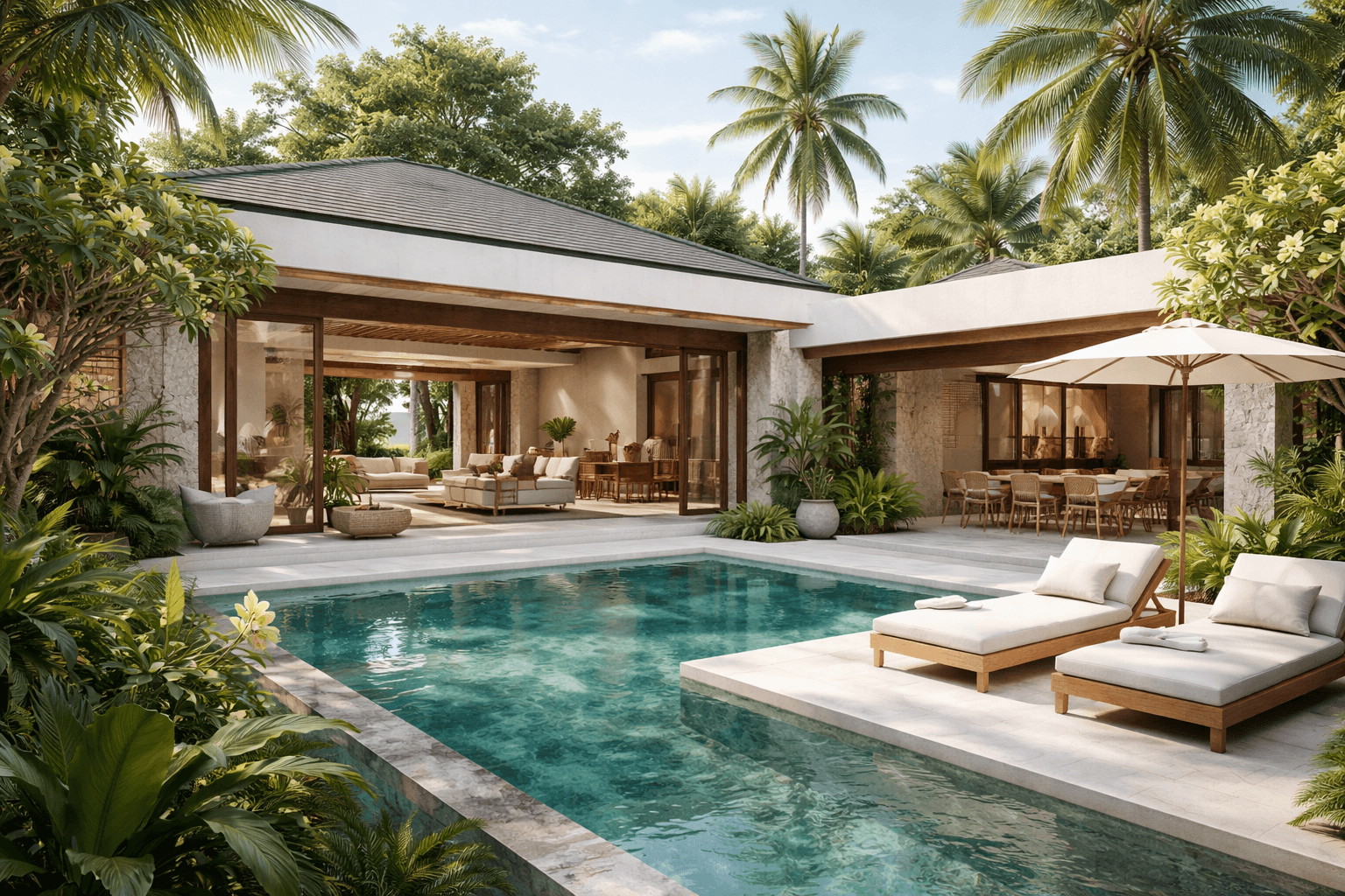 Minimalist Balinese villa design: Tropical harmony in refined simplicity